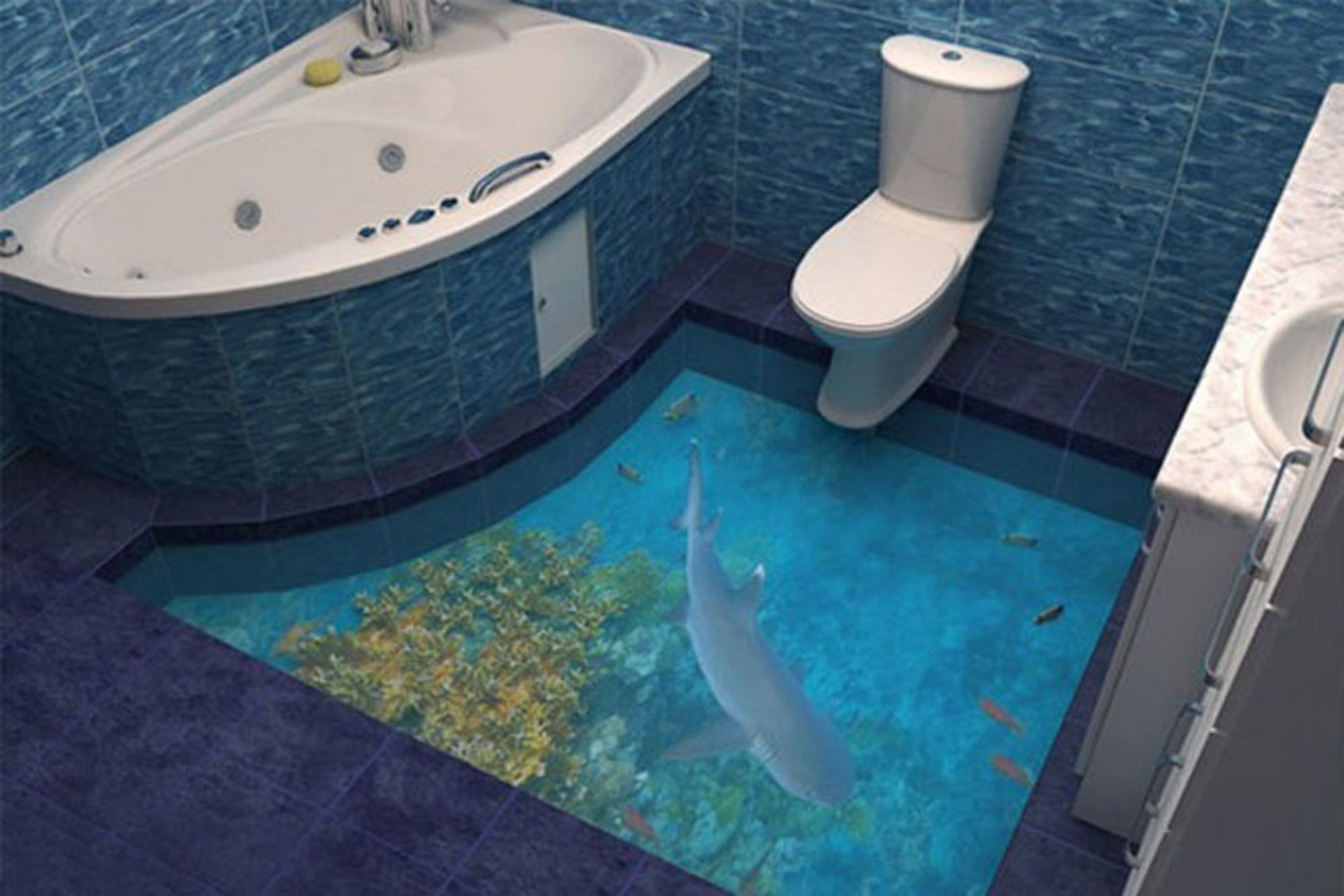 Foto de refefrencia, pisos en 3d porcelanato liquido